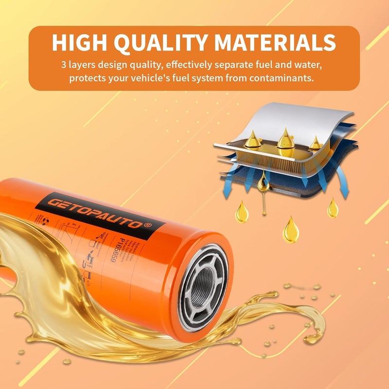 GETOPAUTO P165659 Hydraulic Filter Compatible with Donaldson P165659 for Hydraulic Filter for Ford New Holland Loader 555D 655D For Tractor 8670 8770 8870 8970 P16-5659 - Image 4